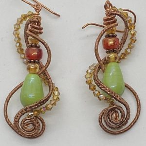 Whimsical Light Green Agate Earrings